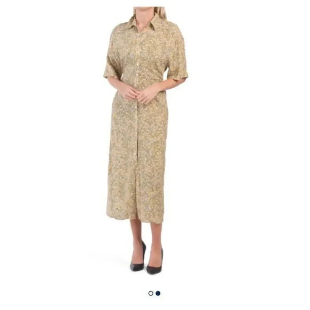 - Zara Elbow Sleeve Printed dress.Floral print overlay.